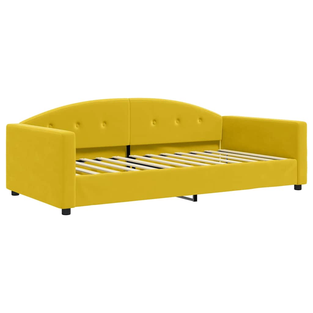 Divano Letto con Materasso Giallo 100x200 cm in Velluto | homemem39