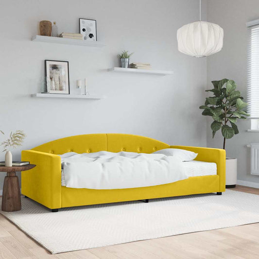 Divano Letto con Materasso Giallo 100x200 cm in Velluto | homemem39