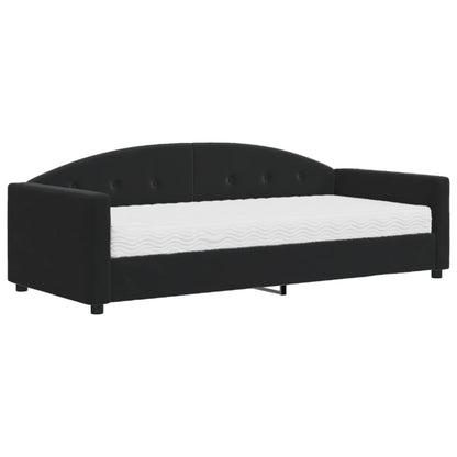 Divano Letto con Materasso Nero 90x190 cm in Velluto | homemem39