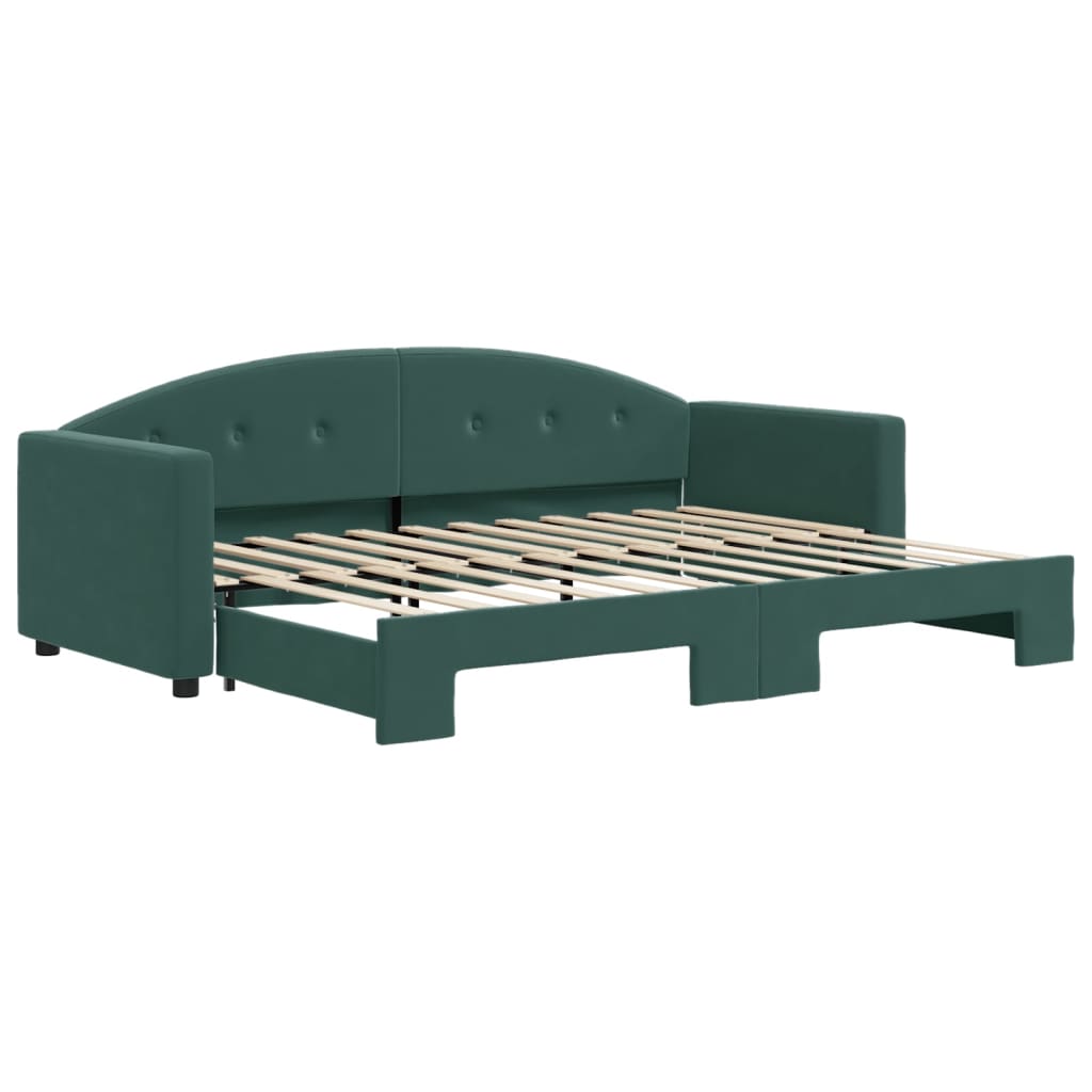 Divano Letto con Letto Estraibile Verde Scuro 80x200cm Velluto - homemem39