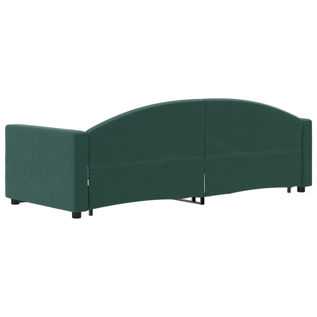 Divano Letto con Letto Estraibile Verde Scuro 80x200cm Velluto - homemem39