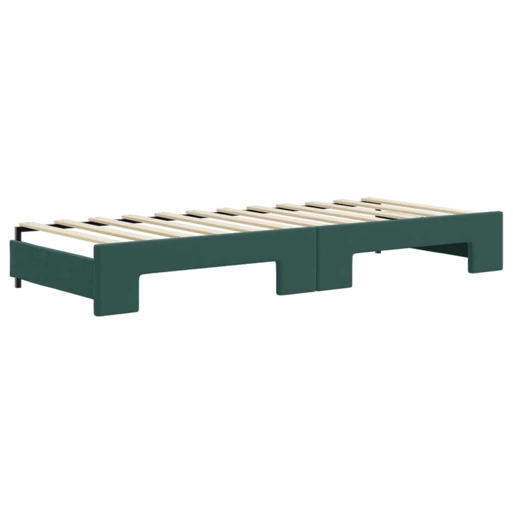 Divano Letto con Letto Estraibile Verde Scuro 80x200cm Velluto - homemem39