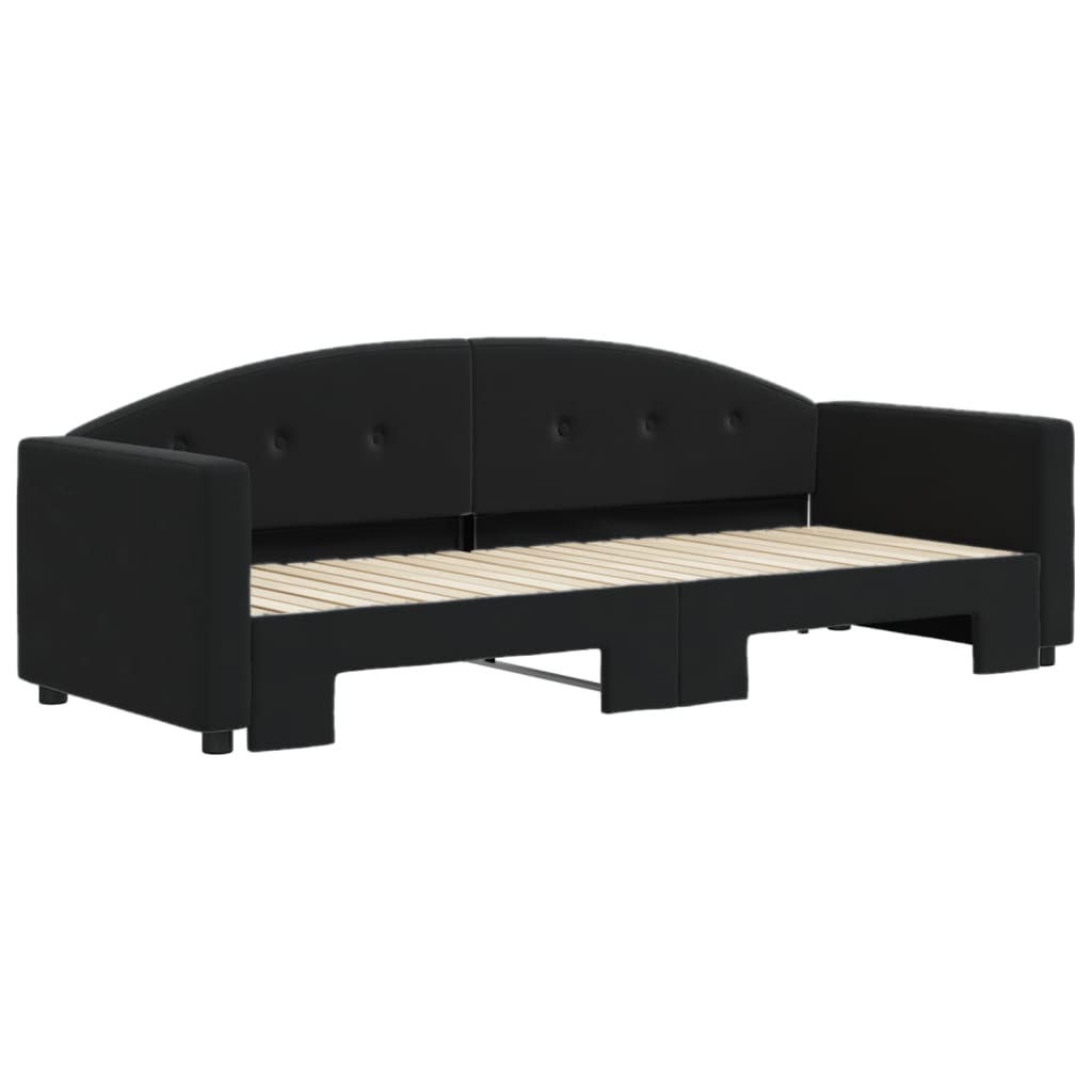 Divano Letto con Letto Estraibile Nero 80x200 cm in Velluto - homemem39