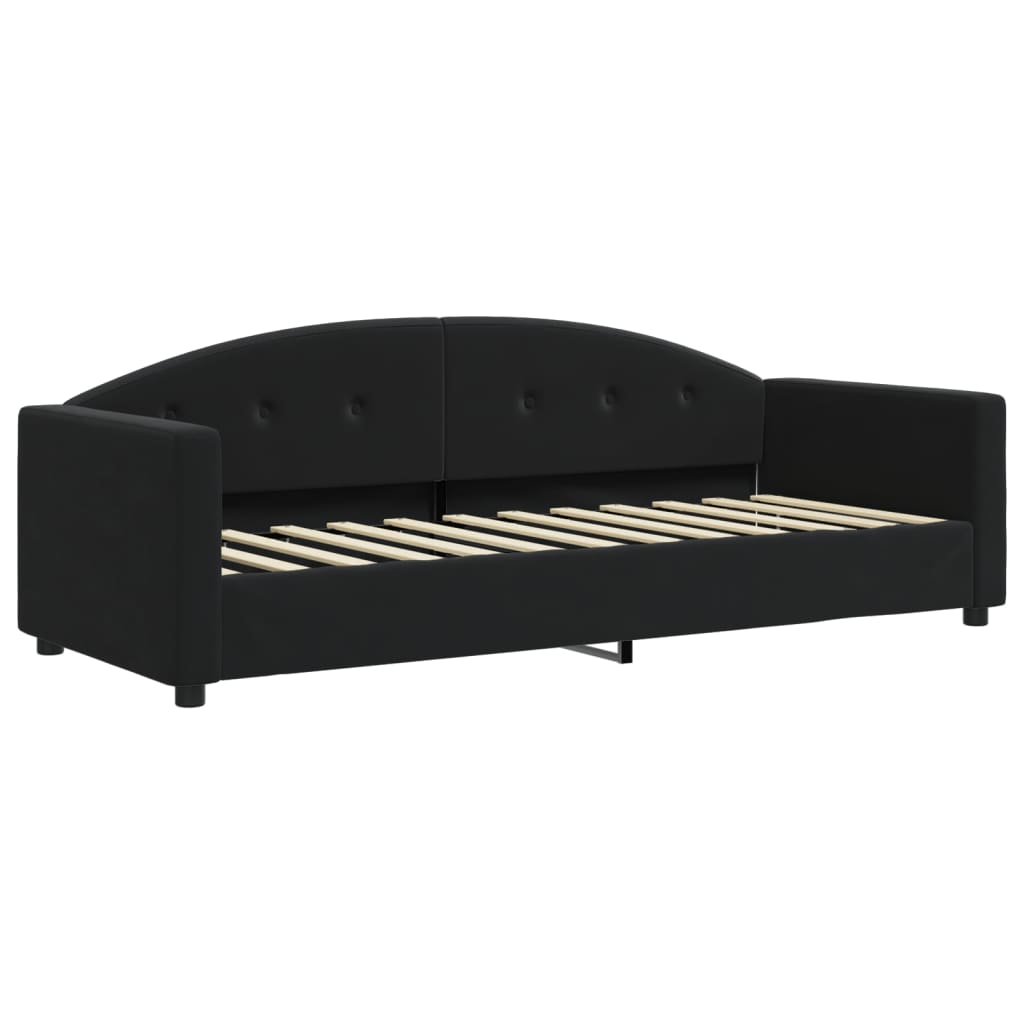 Divano Letto con Letto Estraibile Nero 80x200 cm in Velluto - homemem39