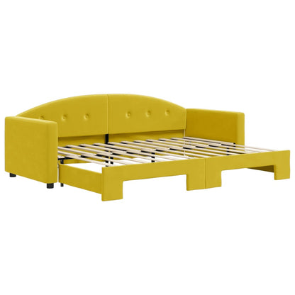 Divano Letto con Letto Estraibile Giallo 80x200 cm in Velluto - homemem39