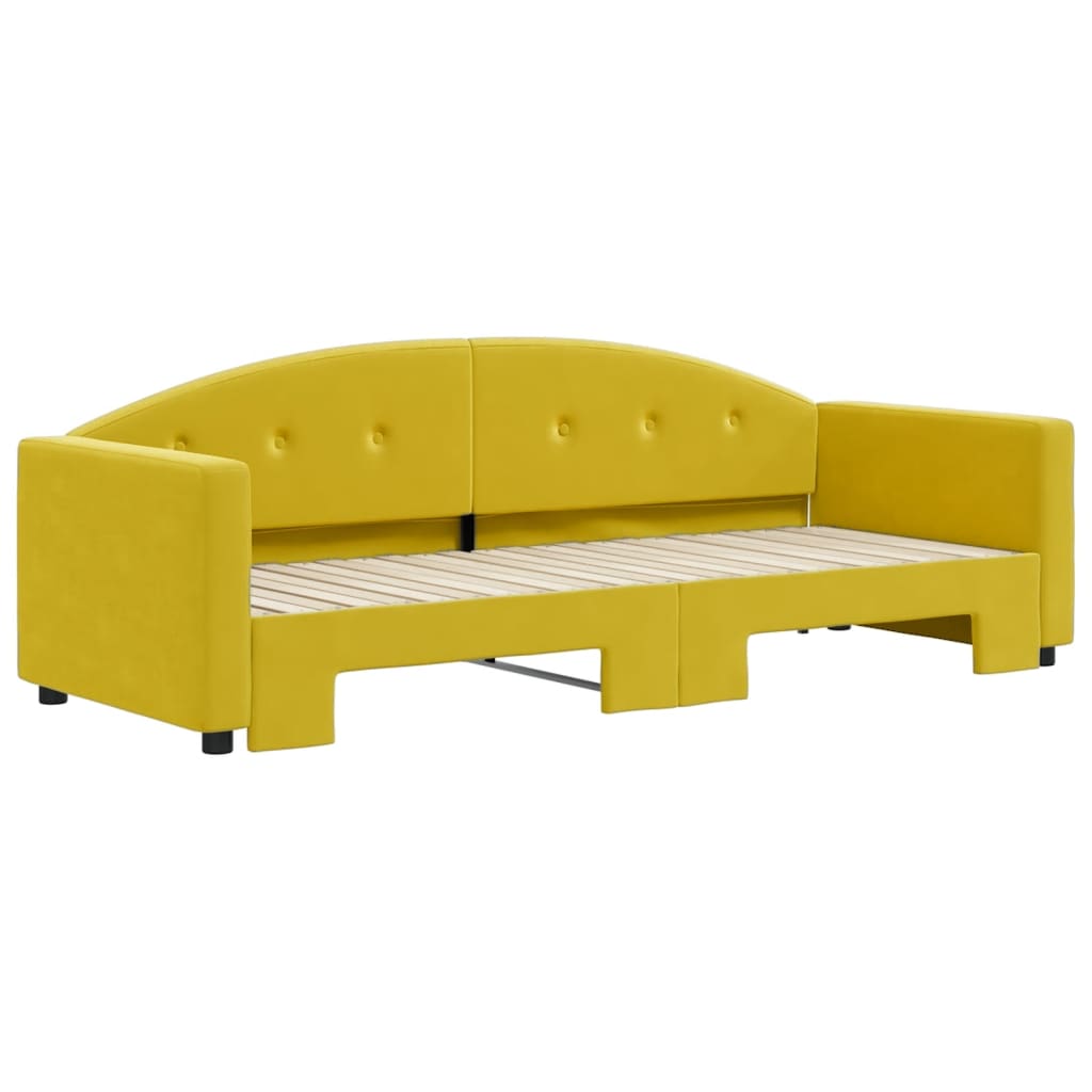 Divano Letto con Letto Estraibile Giallo 80x200 cm in Velluto - homemem39