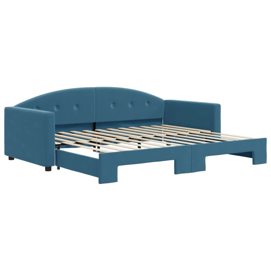 Divano Letto con Letto Estraibile Blu 90x200 cm in Velluto - homemem39