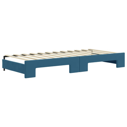Divano Letto con Letto Estraibile Blu 90x200 cm in Velluto - homemem39