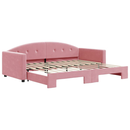 Divano Letto con Letto Estraibile Rosa 90x200 cm in Velluto - homemem39