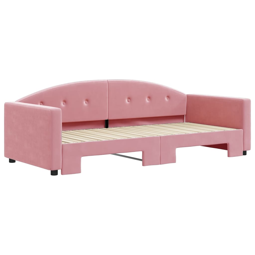Divano Letto con Letto Estraibile Rosa 90x200 cm in Velluto - homemem39
