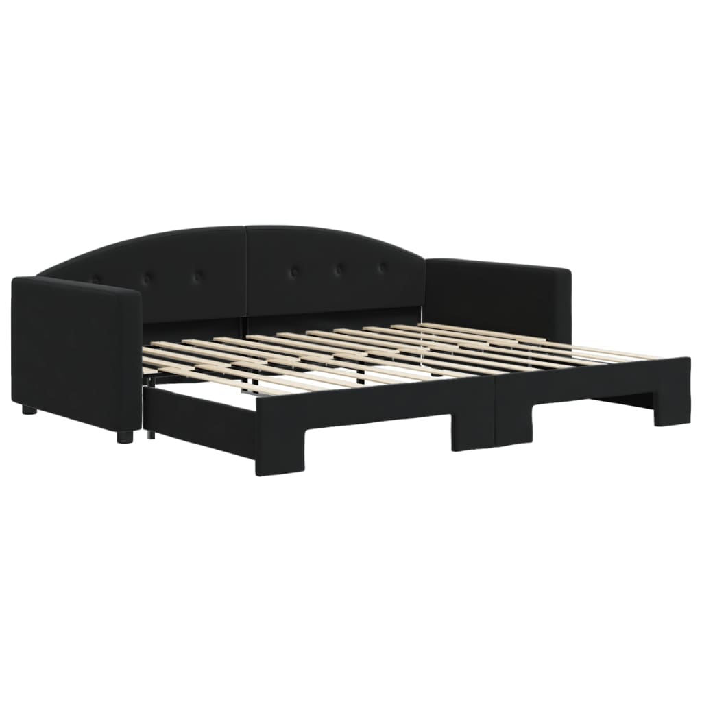 Divano Letto con Letto Estraibile Nero 90x200 cm in Velluto - homemem39