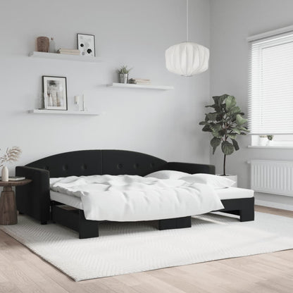 Divano Letto con Letto Estraibile Nero 90x200 cm in Velluto - homemem39
