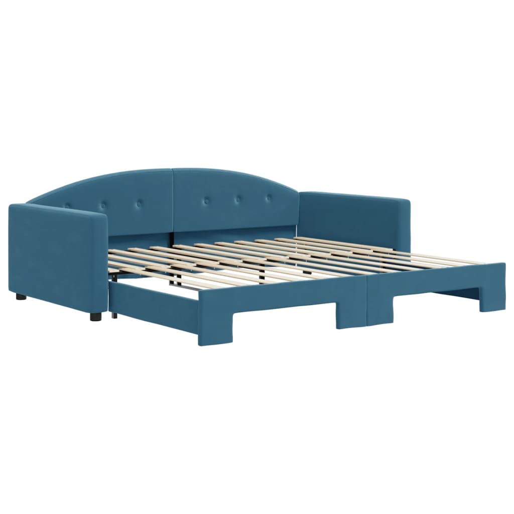 Divano Letto con Letto Estraibile Blu 100x200 cm in Velluto - homemem39