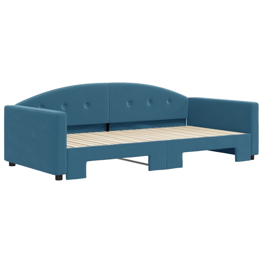 Divano Letto con Letto Estraibile Blu 100x200 cm in Velluto - homemem39