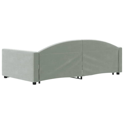 Divano Letto con Letto Estraibile Grigio Chiaro 100x200 Velluto | homemem39