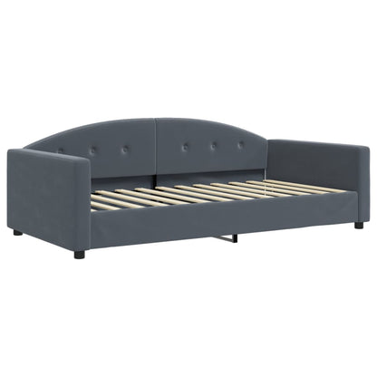 Divano Letto con Letto Estraibile Grigio Scuro 100x200 Velluto | homemem39