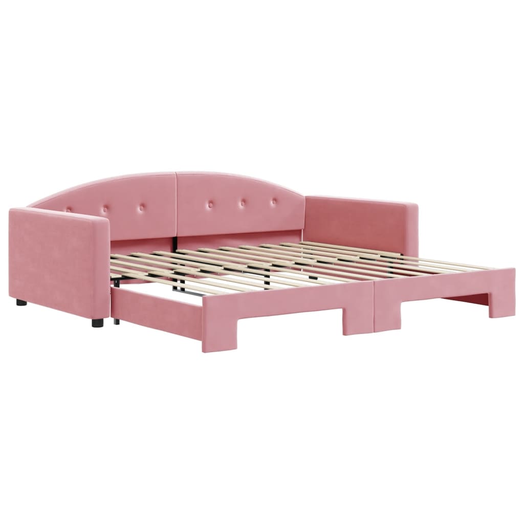 Divano Letto con Letto Estraibile Rosa 100x200 cm in Velluto - homemem39