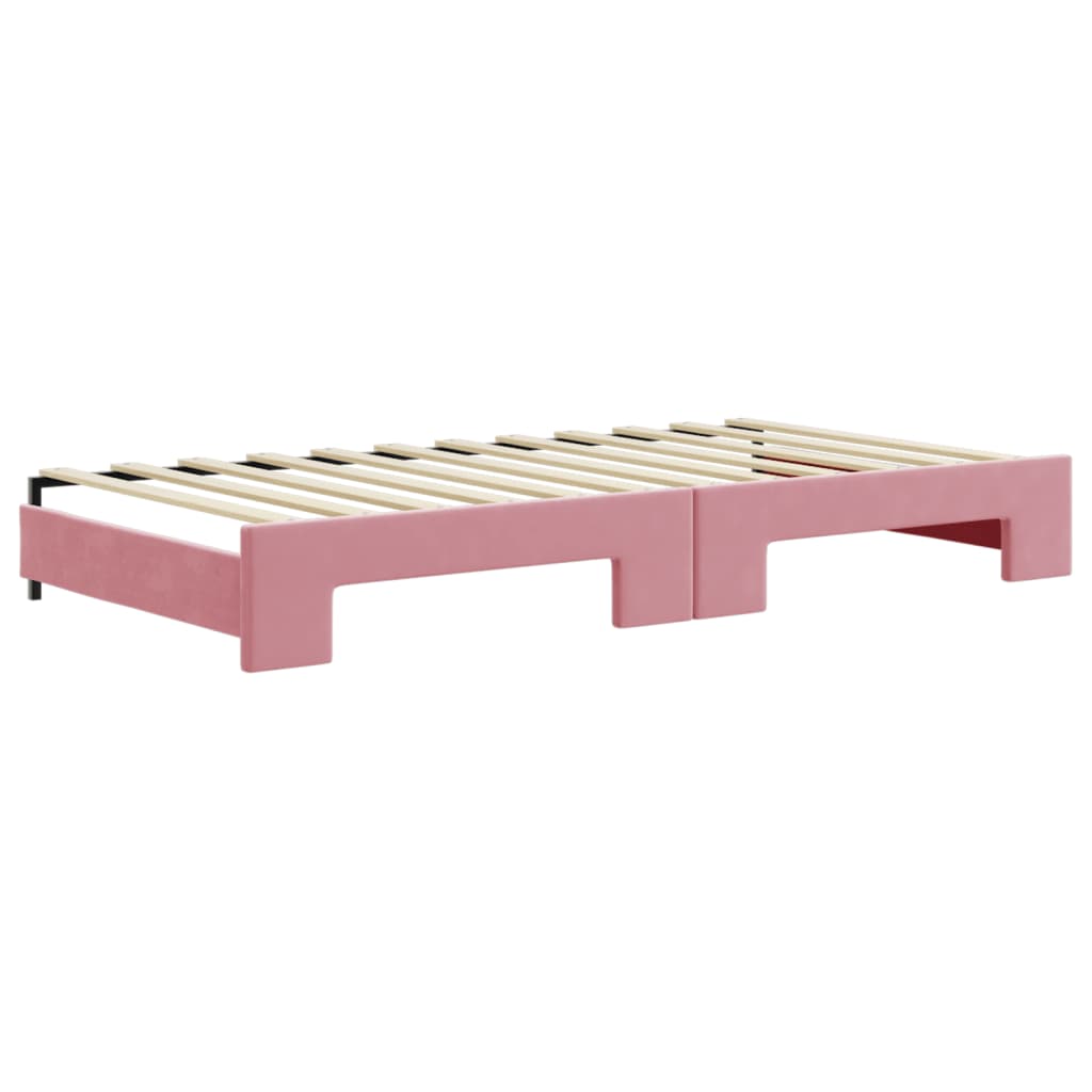 Divano Letto con Letto Estraibile Rosa 100x200 cm in Velluto - homemem39