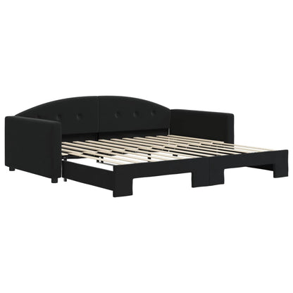 Divano Letto con Letto Estraibile Nero 100x200 cm in Velluto | homemem39