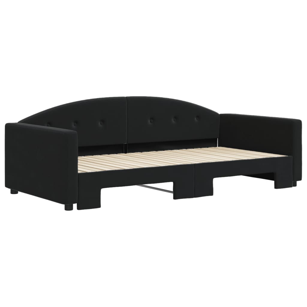 Divano Letto con Letto Estraibile Nero 100x200 cm in Velluto | homemem39