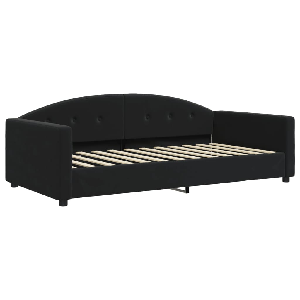 Divano Letto con Letto Estraibile Nero 100x200 cm in Velluto | homemem39