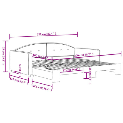 Divano Letto con Letto Estraibile Nero 100x200 cm in Velluto | homemem39