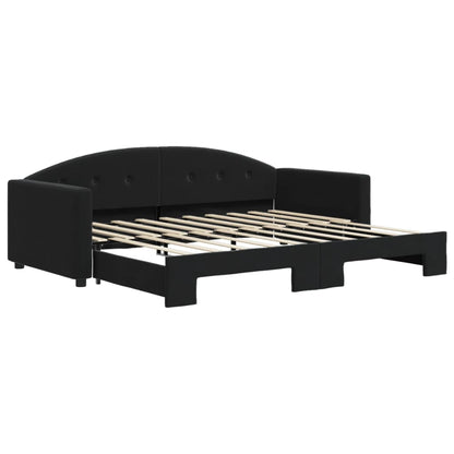 Divano Letto con Letto Estraibile Nero 90x190 cm in Velluto - homemem39