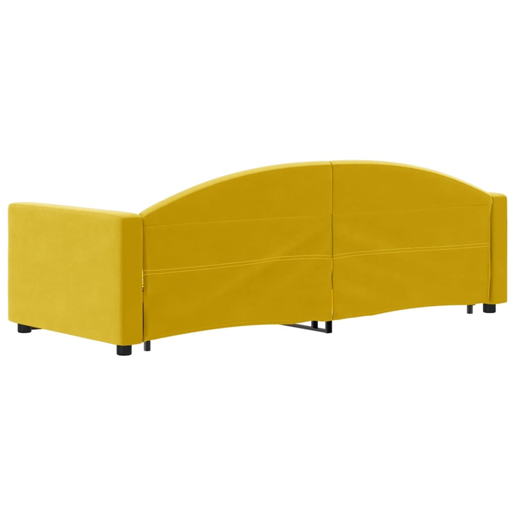 Divano Letto Estraibile con Cassetti Giallo 80x200cm in Velluto - homemem39