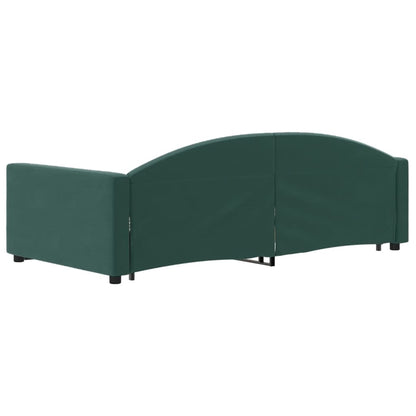 Divano Letto Estraibile Cassetti Verde Scuro 90x200cm Velluto - homemem39