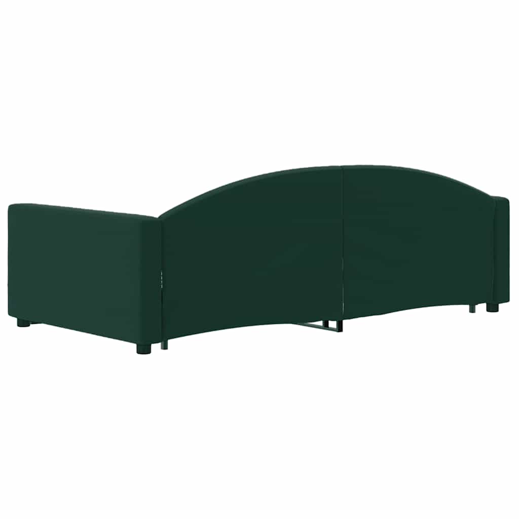 Divano Letto Estraibile Cassetti Verde Scuro 90x200cm Velluto