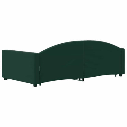 Divano Letto Estraibile Cassetti Verde Scuro 90x200cm Velluto