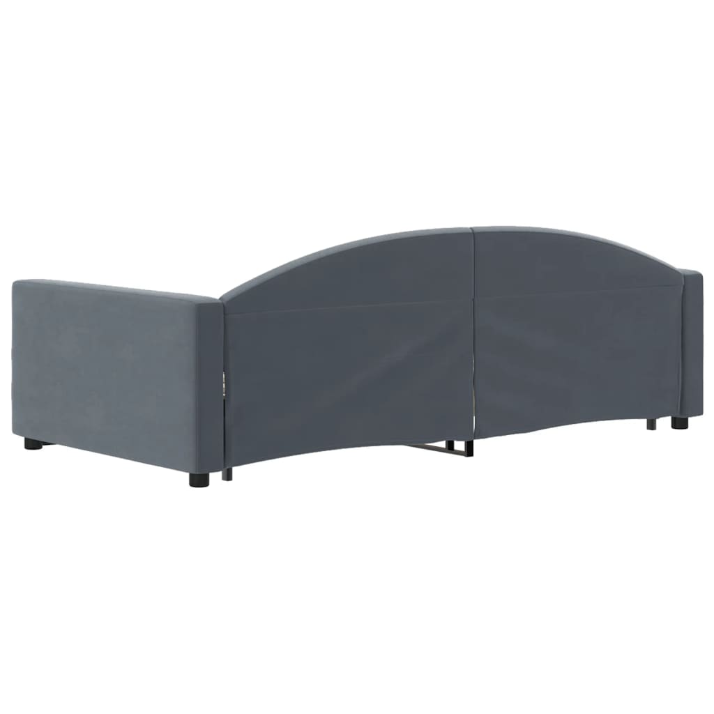 Divano Letto Estraibile Cassetti Grigio Scuro 100x200cm Velluto | homemem39