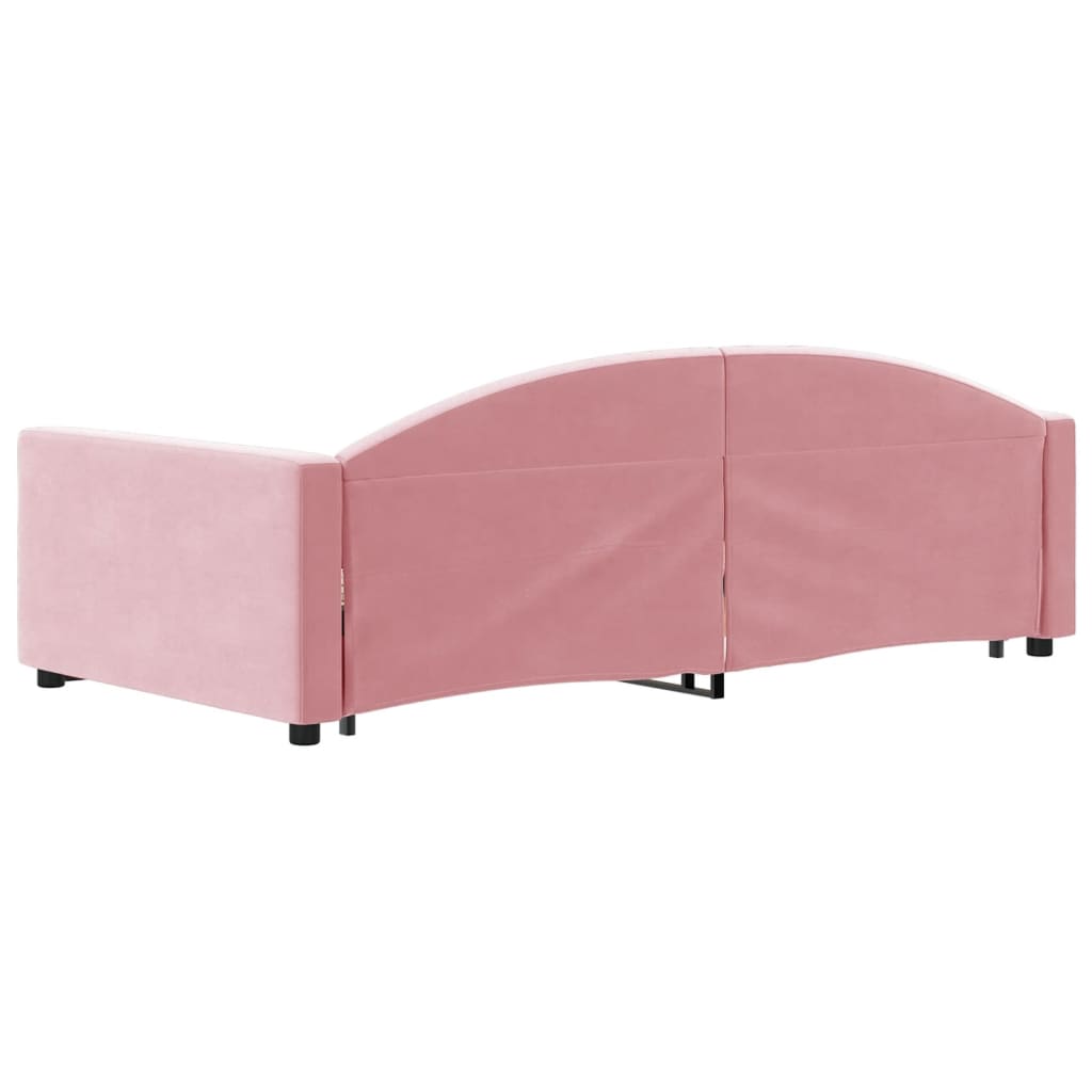 Divano Letto Estraibile con Cassetti Rosa 100x200 cm Velluto - homemem39