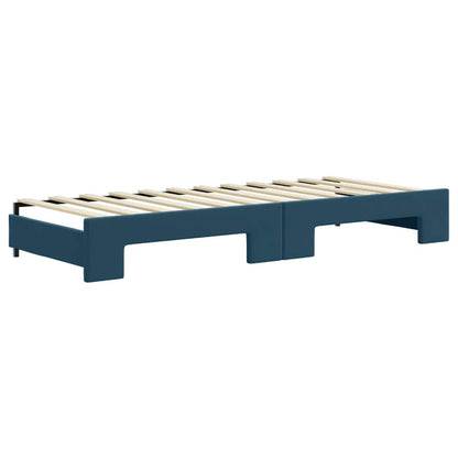 Divano Letto Estraibile con Cassetti Blu 80x200 cm in Velluto | homemem39