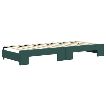 Divano Letto Estraibile Cassetti Verde Scuro 80x200cm Velluto - homemem39