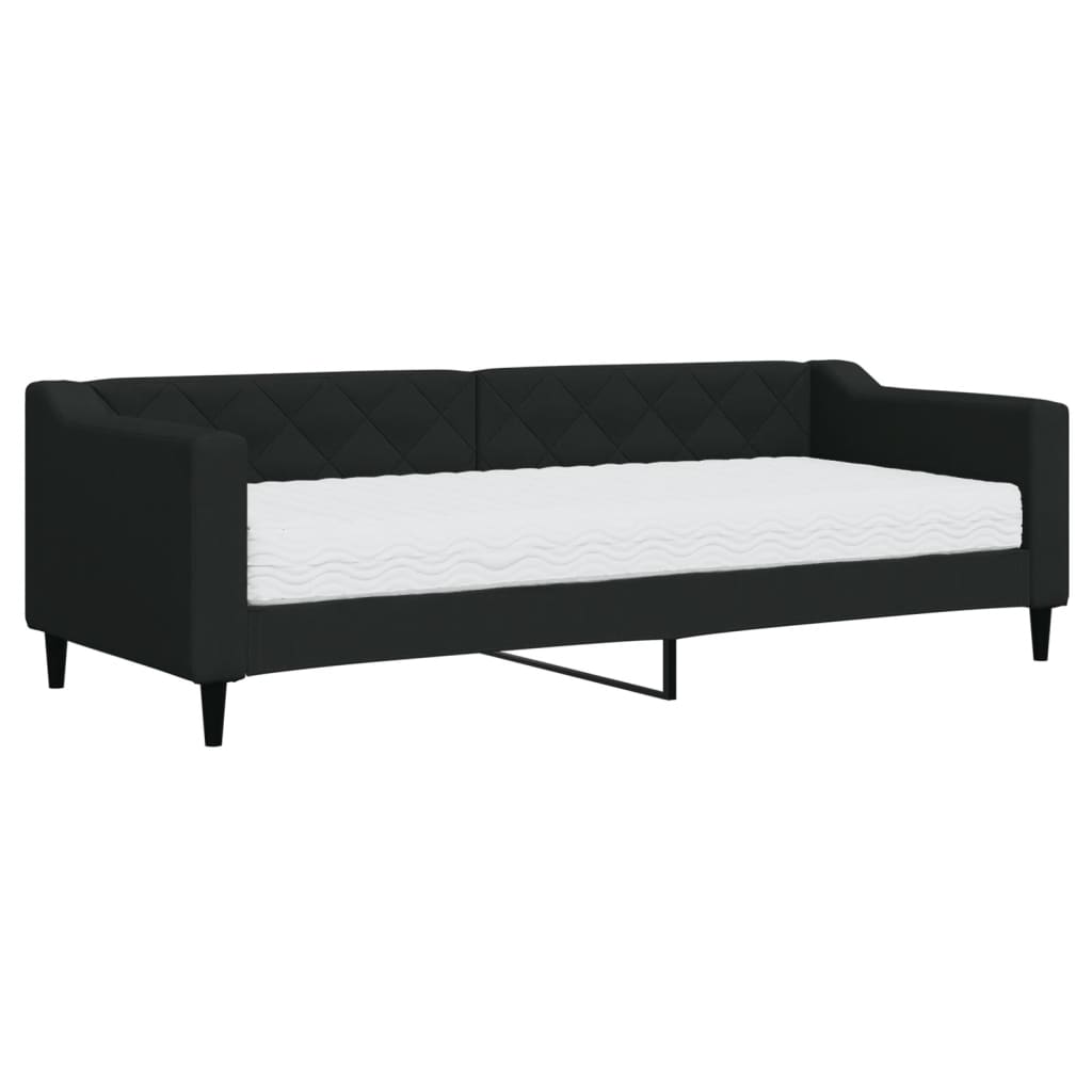 Divano Letto con Materasso Nero 80x200 cm in Tessuto | homemem39