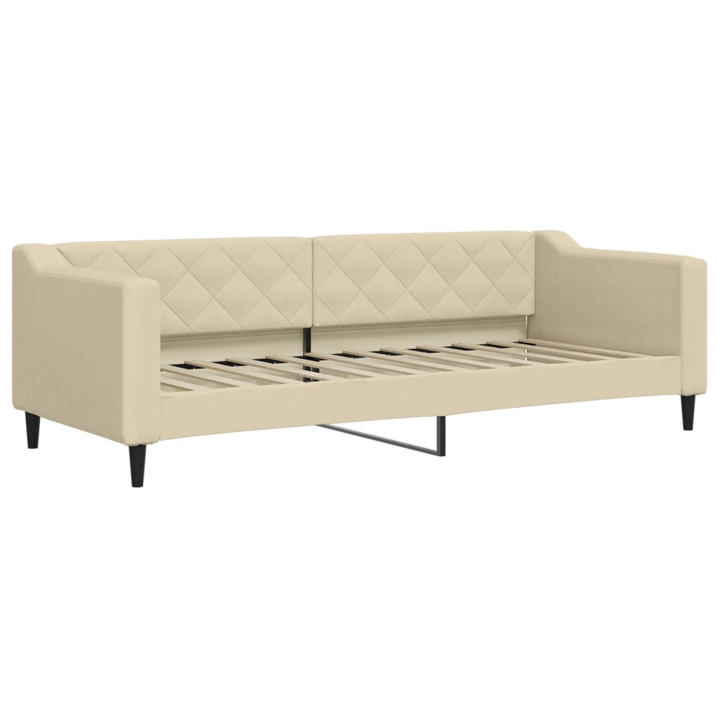 Divano Letto con Materasso Crema 80x200 cm in Tessuto | homemem39