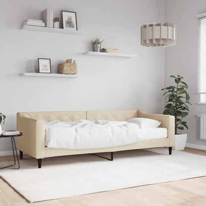 Divano Letto con Materasso Crema 80x200 cm in Tessuto | homemem39