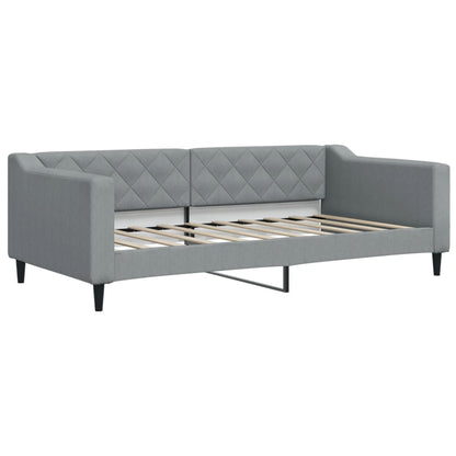 Divano Letto con Materasso Grigio Chiaro 90x190 cm in Tessuto - homemem39
