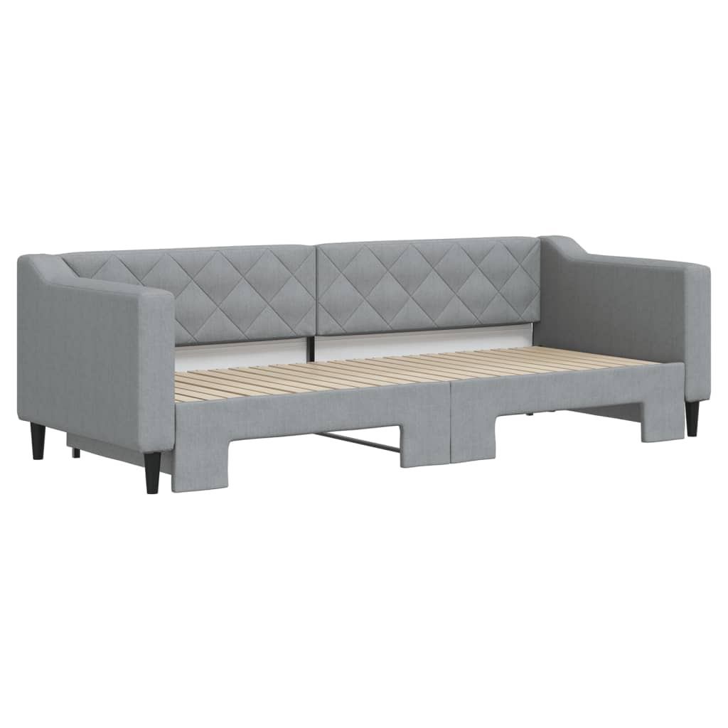 Divano Letto con Letto Estraibile Grigio Chiaro 80x200 Tessuto - homemem39