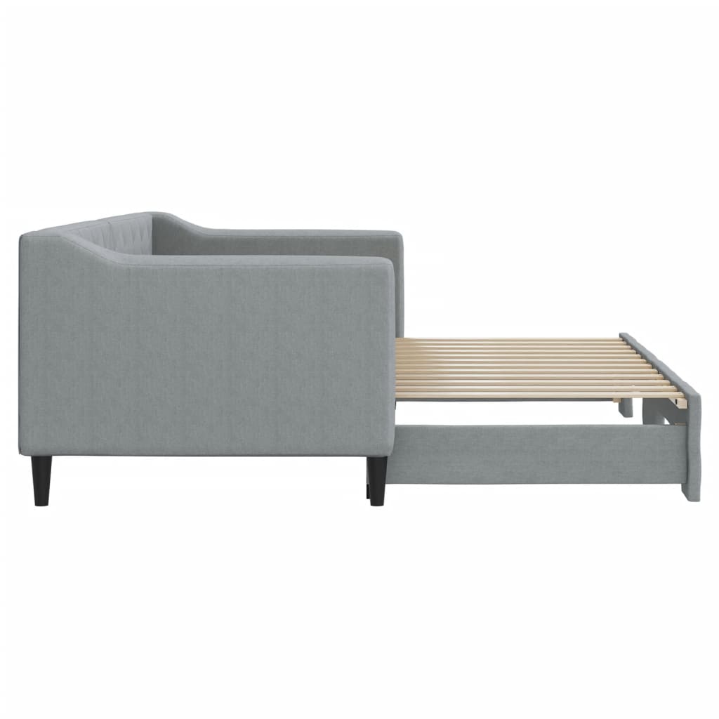 Divano Letto con Letto Estraibile Grigio Chiaro 80x200 Tessuto - homemem39