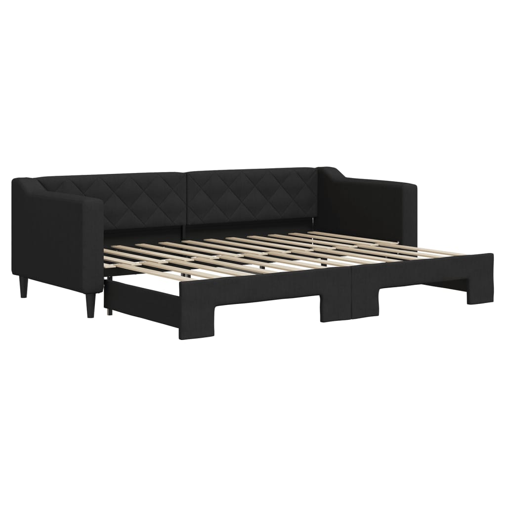 Divano Letto con Letto Estraibile Nero 80x200 Tessuto | homemem39