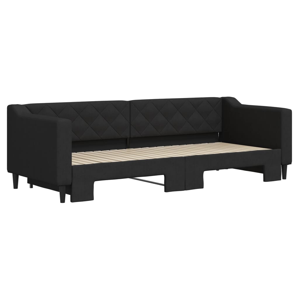 Divano Letto con Letto Estraibile Nero 80x200 Tessuto | homemem39
