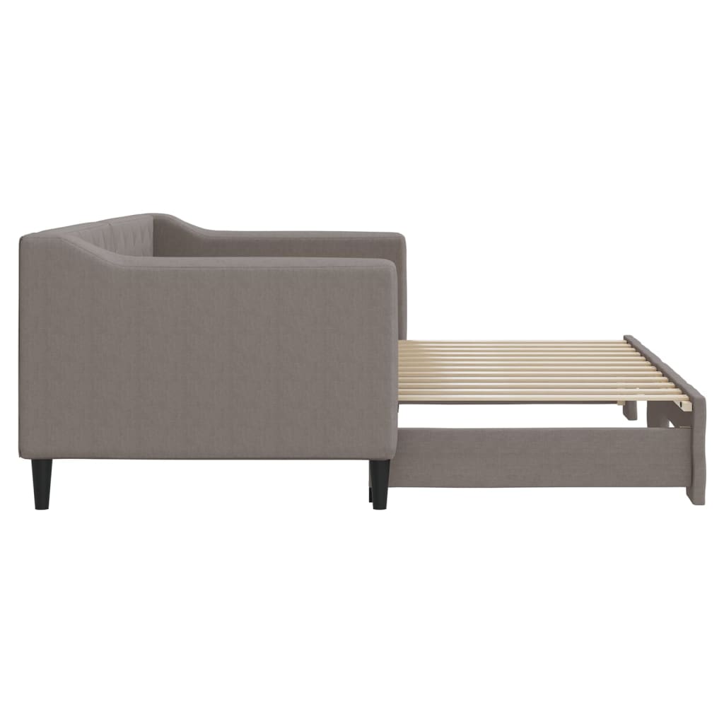 Divano Letto con Letto Estraibile Tortora 80x200 cm Tessuto - homemem39