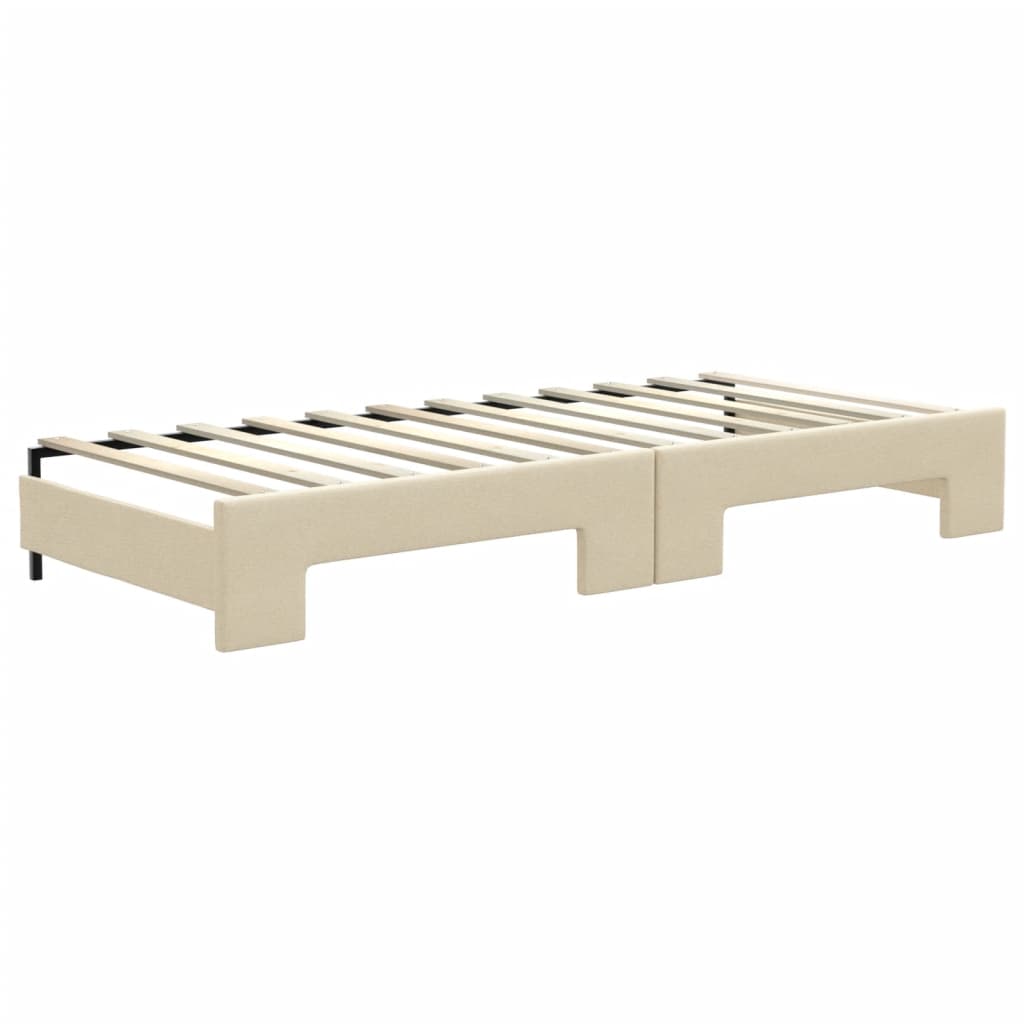 Divano Letto con Letto Estraibile Crema 80x200 cm Tessuto | homemem39