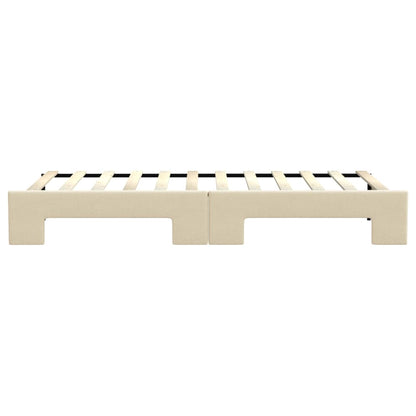 Divano Letto con Letto Estraibile Crema 80x200 cm Tessuto | homemem39