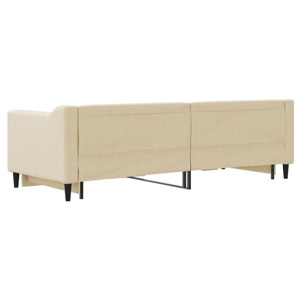 Divano Letto con Letto Estraibile Crema 80x200 cm Tessuto | homemem39