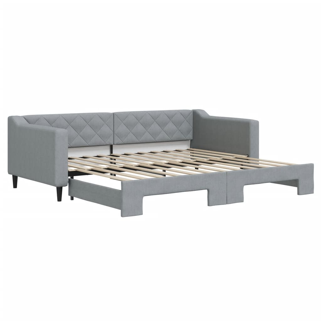Divano Letto con Letto Estraibile Grigio Chiaro 90x200 Tessuto - homemem39