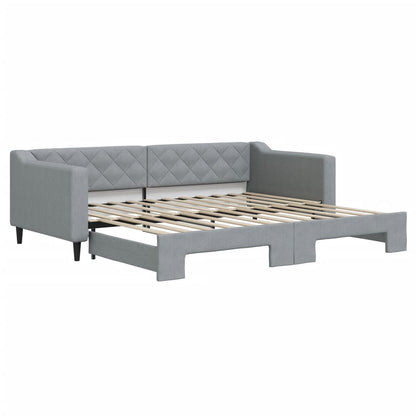 Divano Letto con Letto Estraibile Grigio Chiaro 90x200 Tessuto - homemem39
