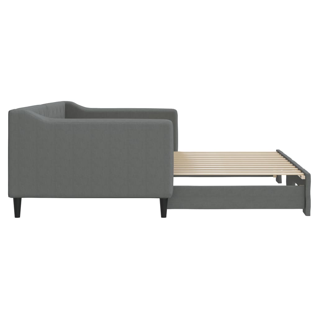 Divano Letto con Letto Estraibile Grigio Scuro 90x200cm Tessuto - homemem39